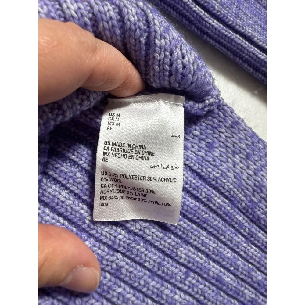 Alfani Women's Purple Ribbed Turtleneck Sweater Size Medium